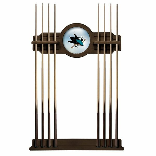 Holland Bar Stool Co San Jose Sharks Cue Rack in Chardonnay Finish CueNavSJShar